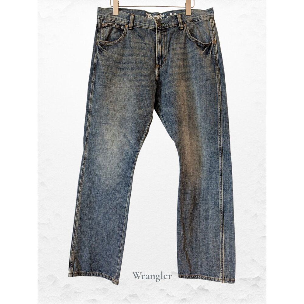 Wrangler Retro slim straight men's denim jeans  Sz 35x30